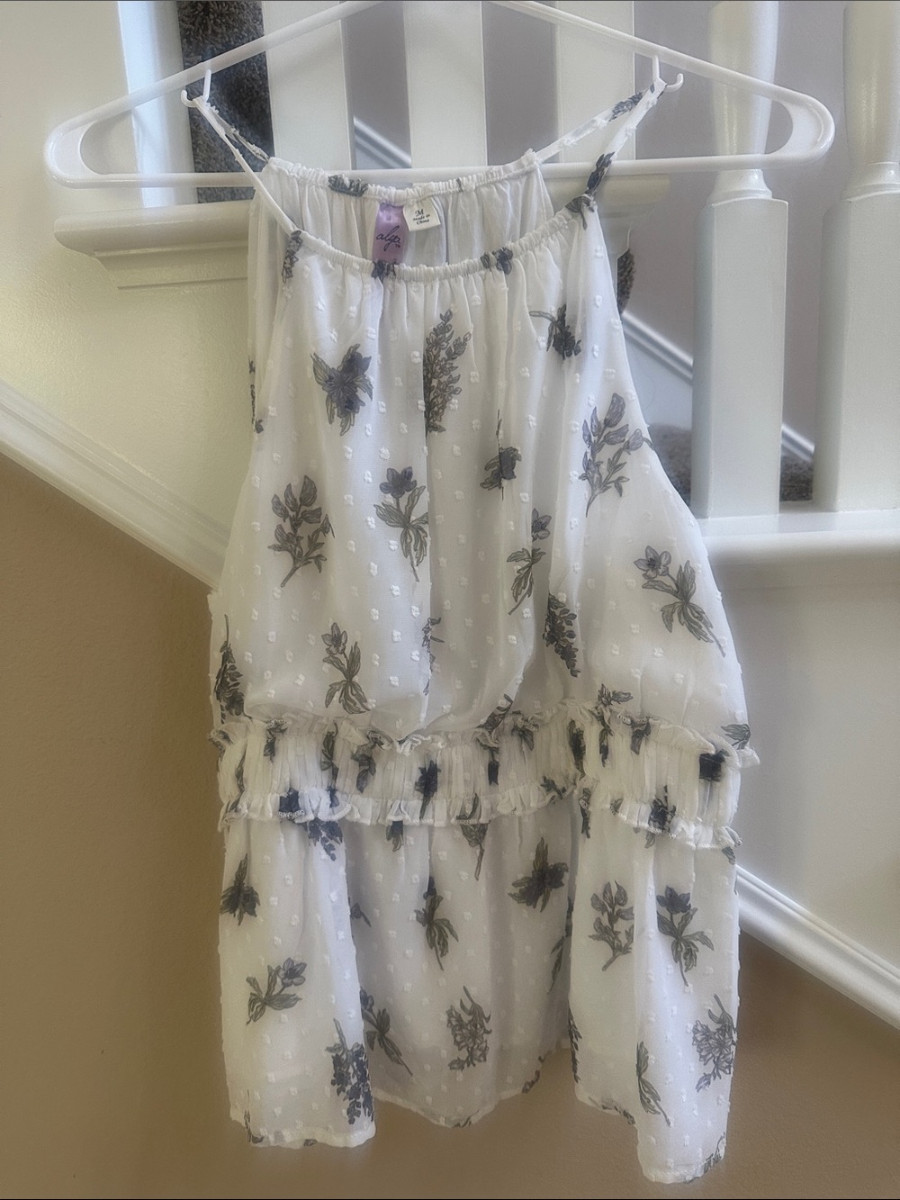 White Spotted Floral Cami Top